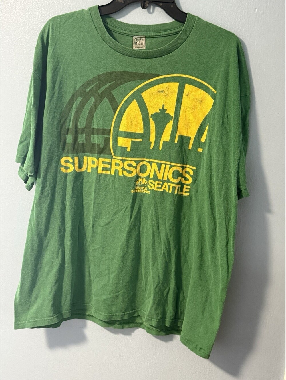 SEATTLE SUPERSONICS T-SHIRT nba basketball super sonics 80s 90s sports bball
